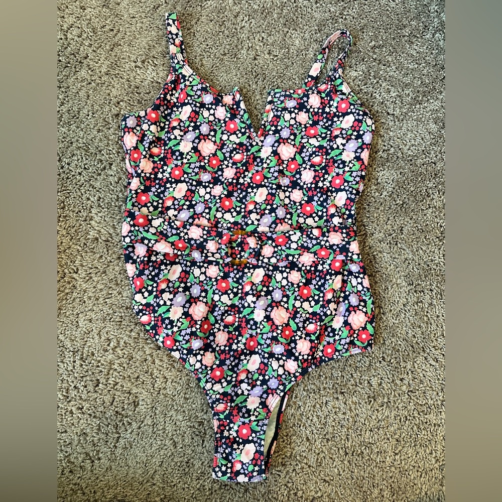 Pink Lily Floral One Piece Swimsuit - Multicolor